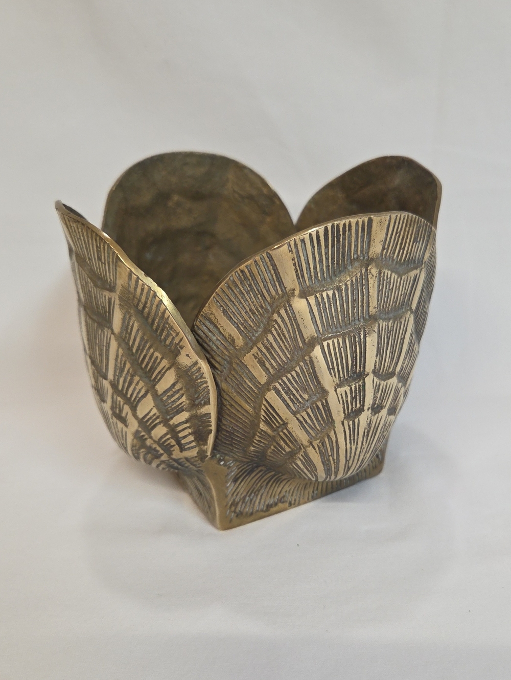 Hollywood Regency Brass Clam Planter